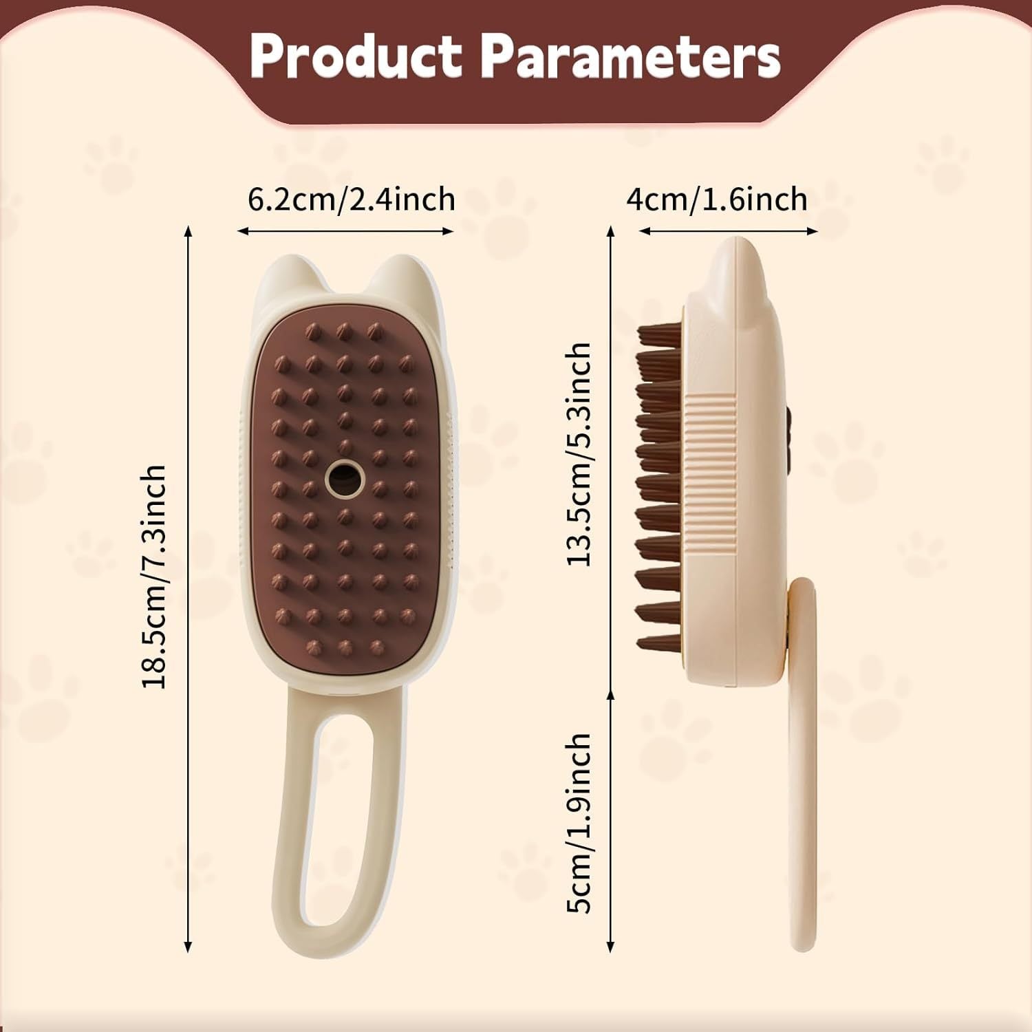 Shed-Free Pet Spa Brush – Steam, Groom, Relax!