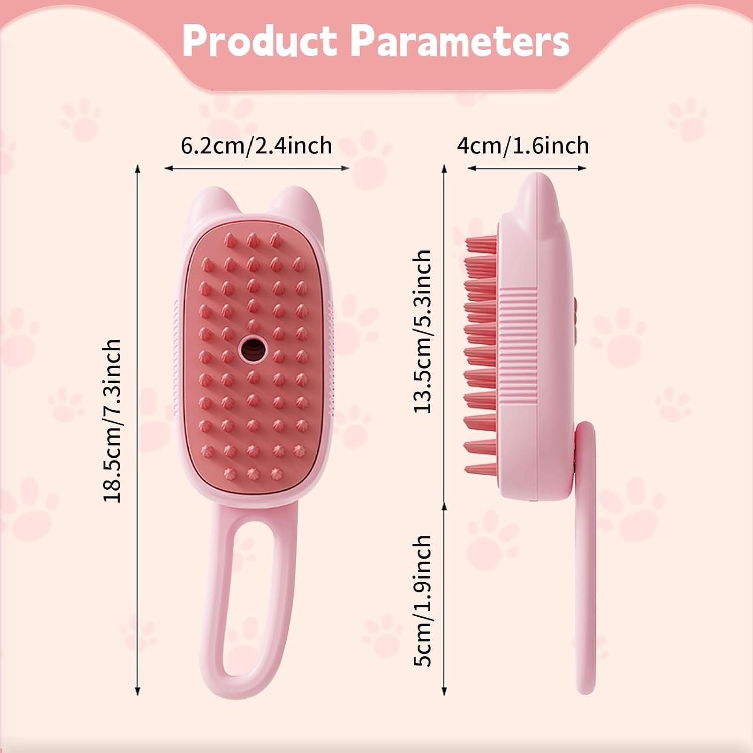 Shed-Free Pet Spa Brush – Steam, Groom, Relax!