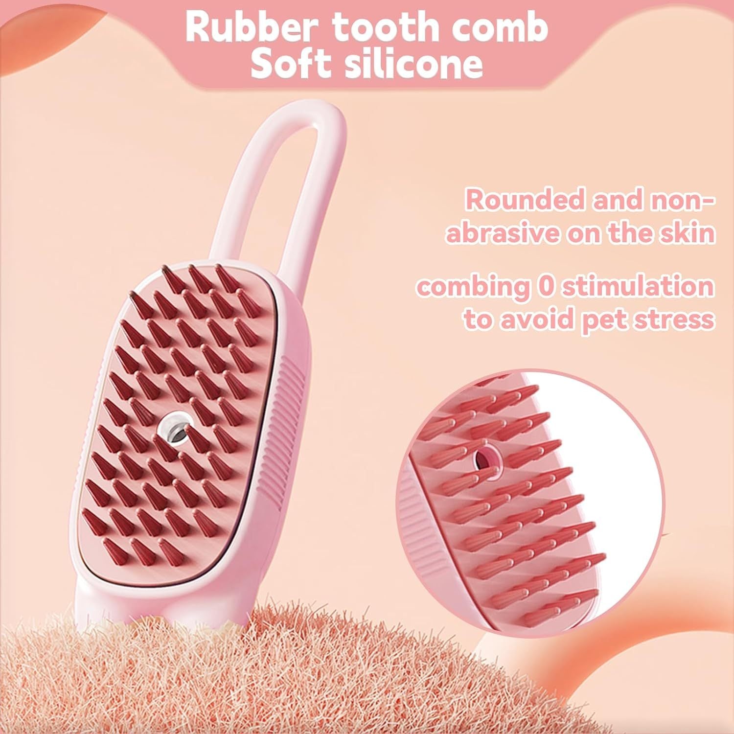 Shed-Free Pet Spa Brush – Steam, Groom, Relax!