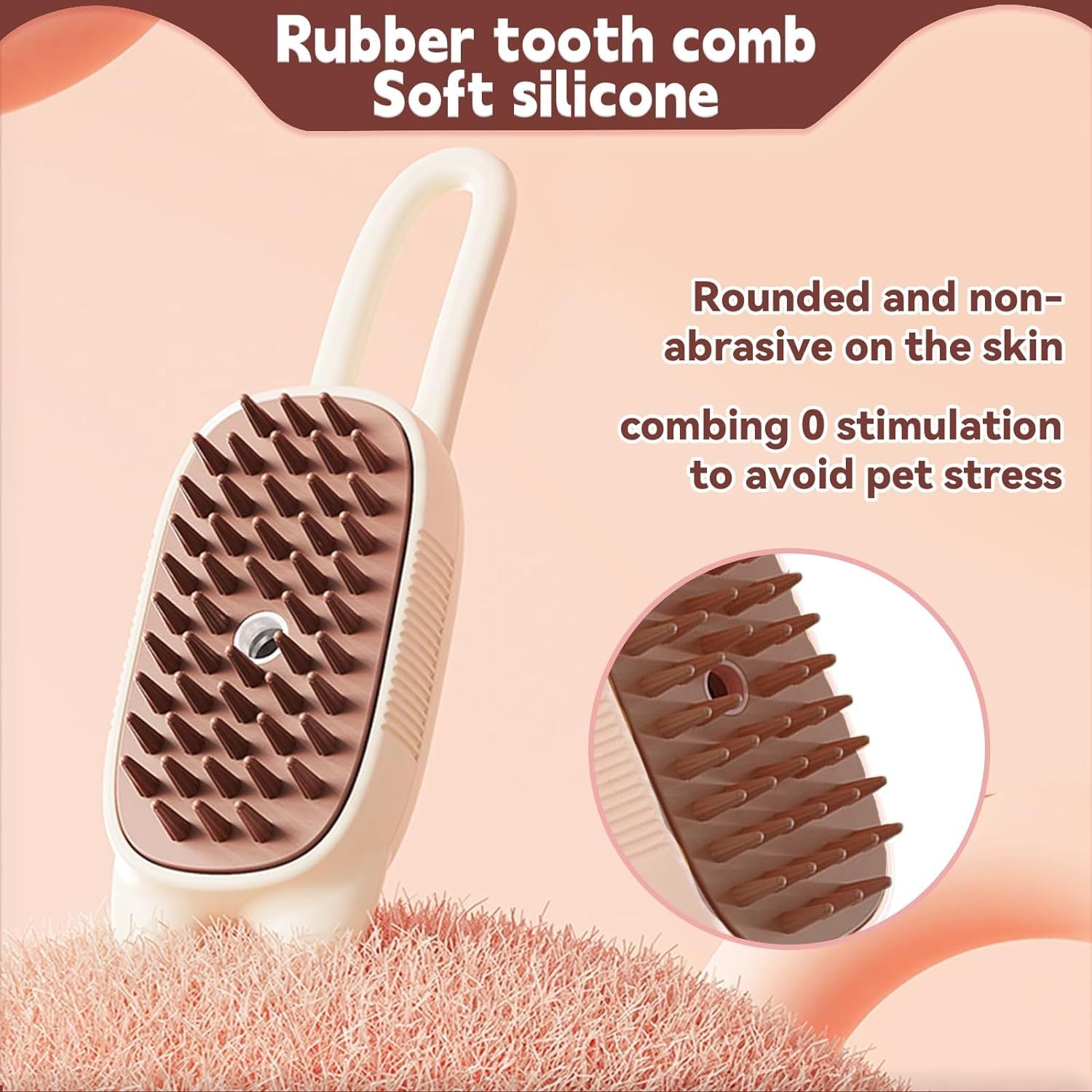Shed-Free Pet Spa Brush – Steam, Groom, Relax!